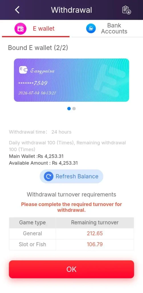 PKRSpin Withdraw